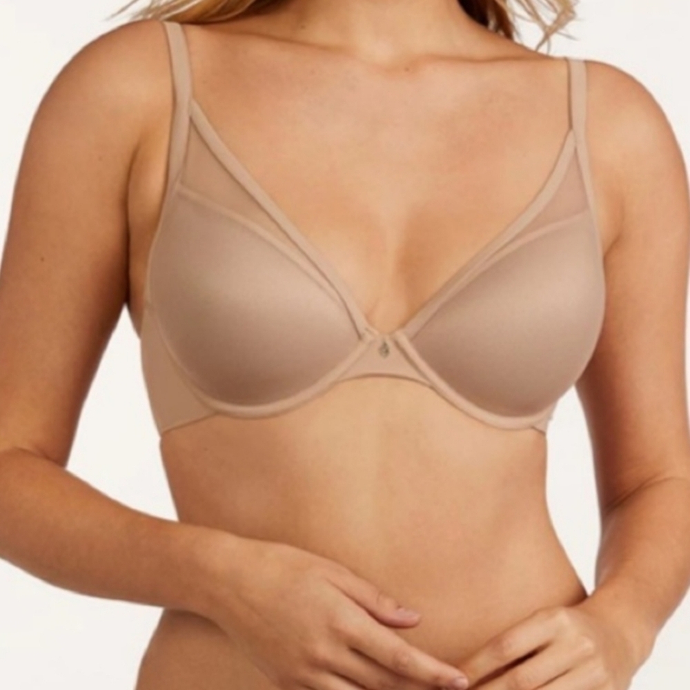 ThirdLove Taupe Nude 24/7 Classic Contour Plunge Underwire Push Up Bra 38D